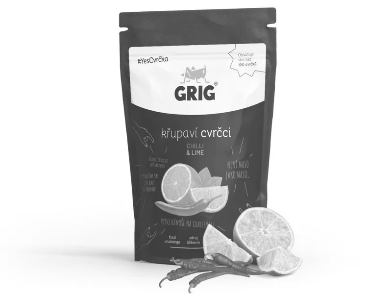 Grig Sušení cvrčci s příchutí chilli a limetka 20 g